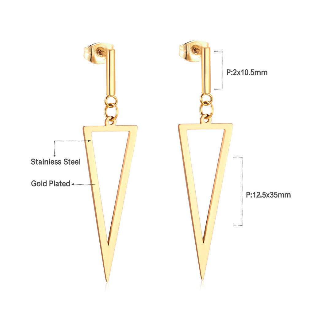 Damen Hängende Ohrringe aus hochwertigem Edelstahl mit eleganter ovaler Form Shop Nory
