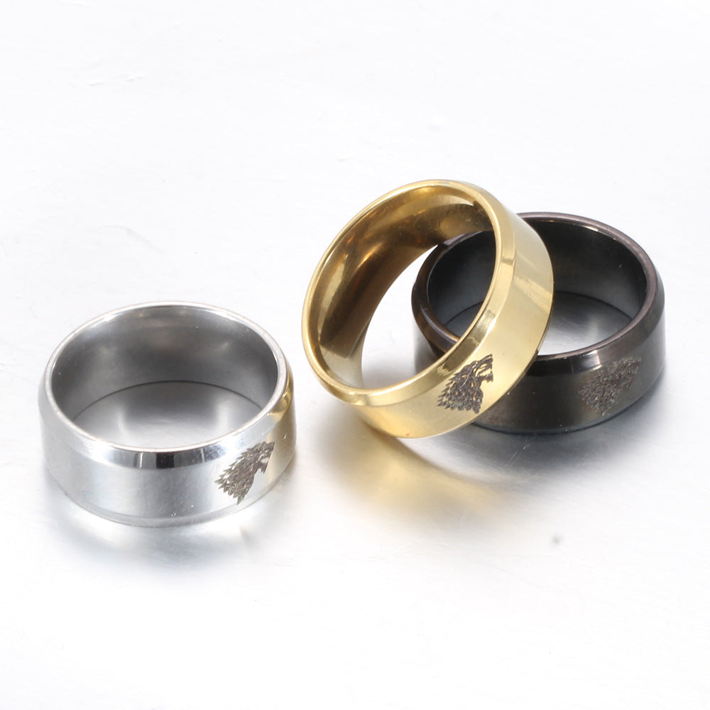 Herren Ring mit kunstvollem Wolfsmotiv Shop Nory
