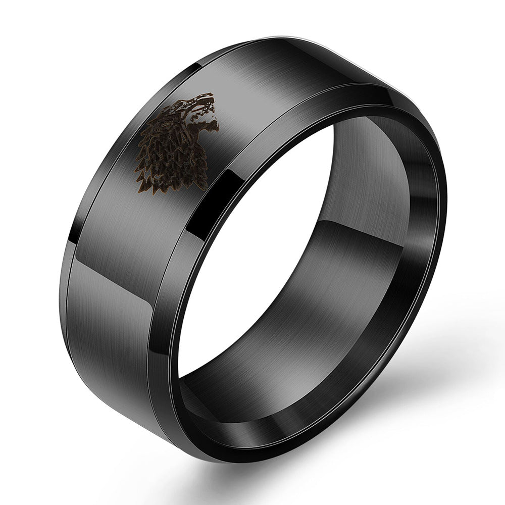 Herren Ring mit kunstvollem Wolfsmotiv Shop Nory