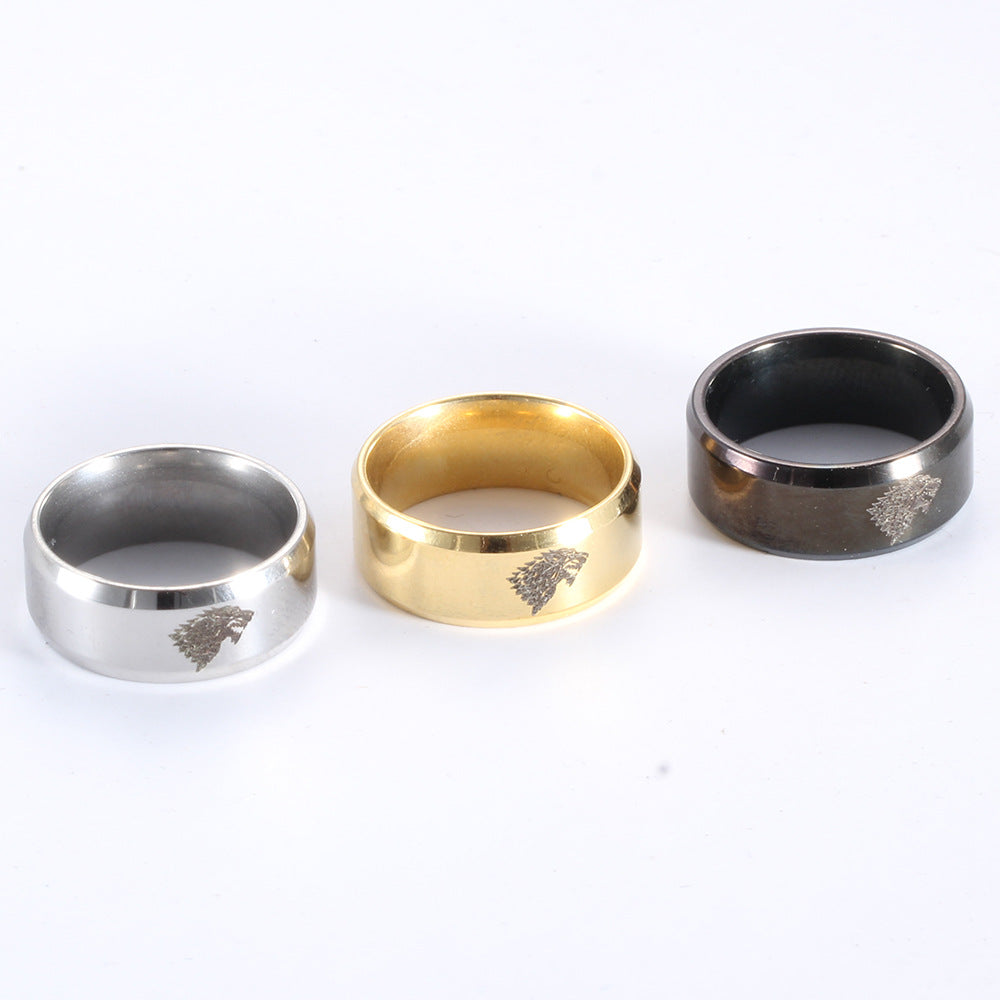 Herren Ring mit kunstvollem Wolfsmotiv Shop Nory