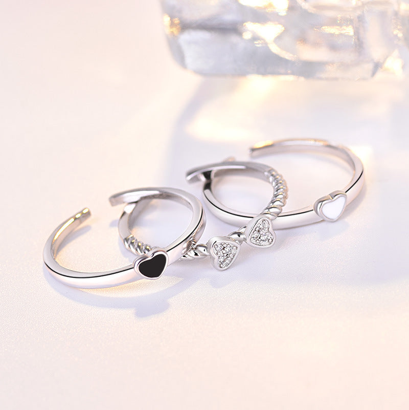Damen Offener Ring mit kunstvollem Herzdesign und funkelnden Zirkonia Shop Nory