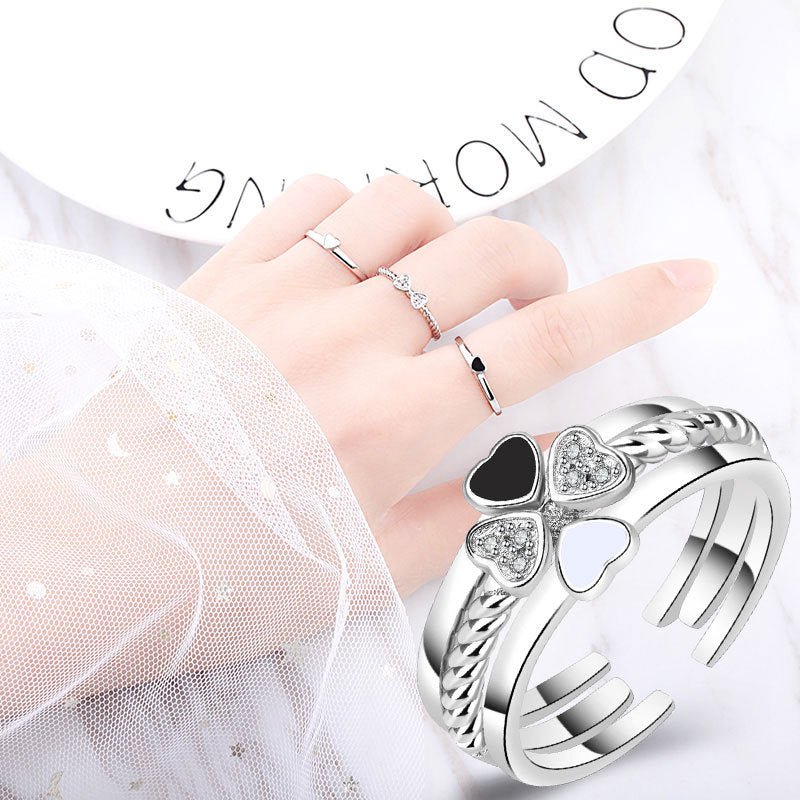 Damen Offener Ring mit kunstvollem Herzdesign und funkelnden Zirkonia Shop Nory