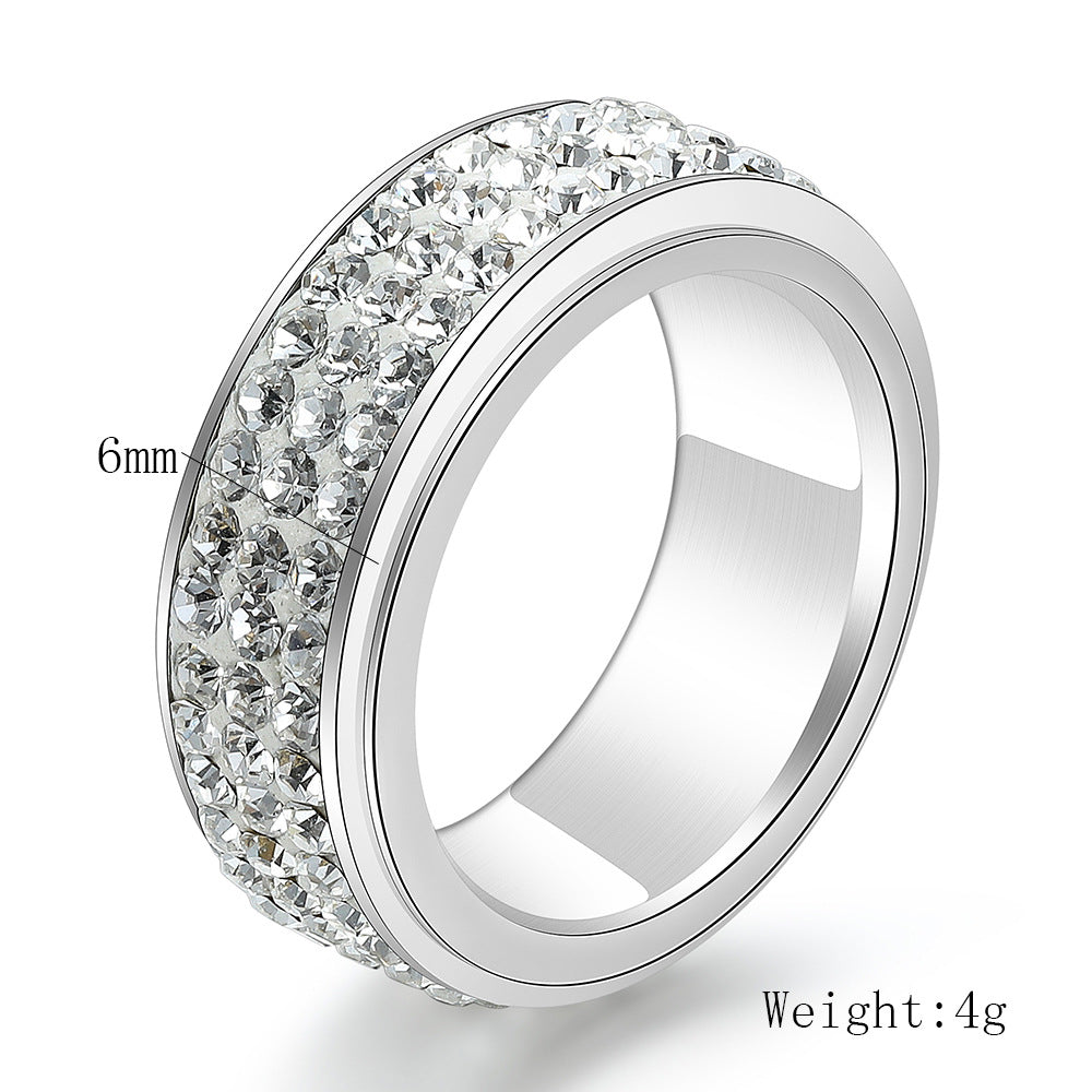 Damen Ring mit funkelndem Kristallbesatz und polierter Oberfläche Shop Nory