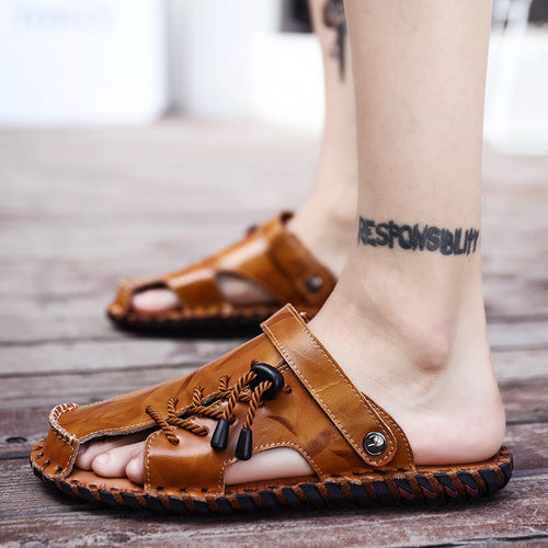 Herren Leder-Sandalen mit robustem Schnellschnürsystem
