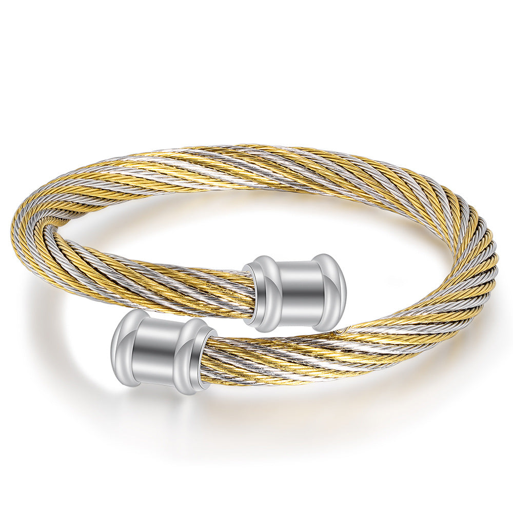 Damen Edelstahlarmband mit modernem Drahtdesign und stilvollen Akzenten Shop Nory