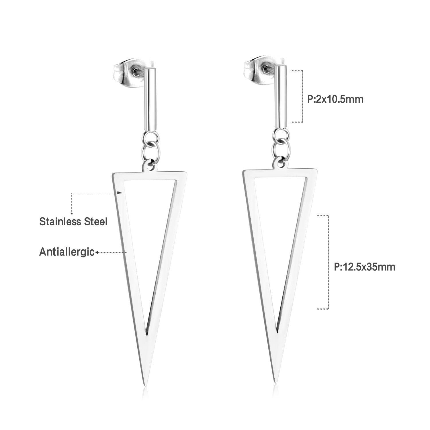 Damen Hängende Ohrringe aus hochwertigem Edelstahl mit eleganter ovaler Form Shop Nory