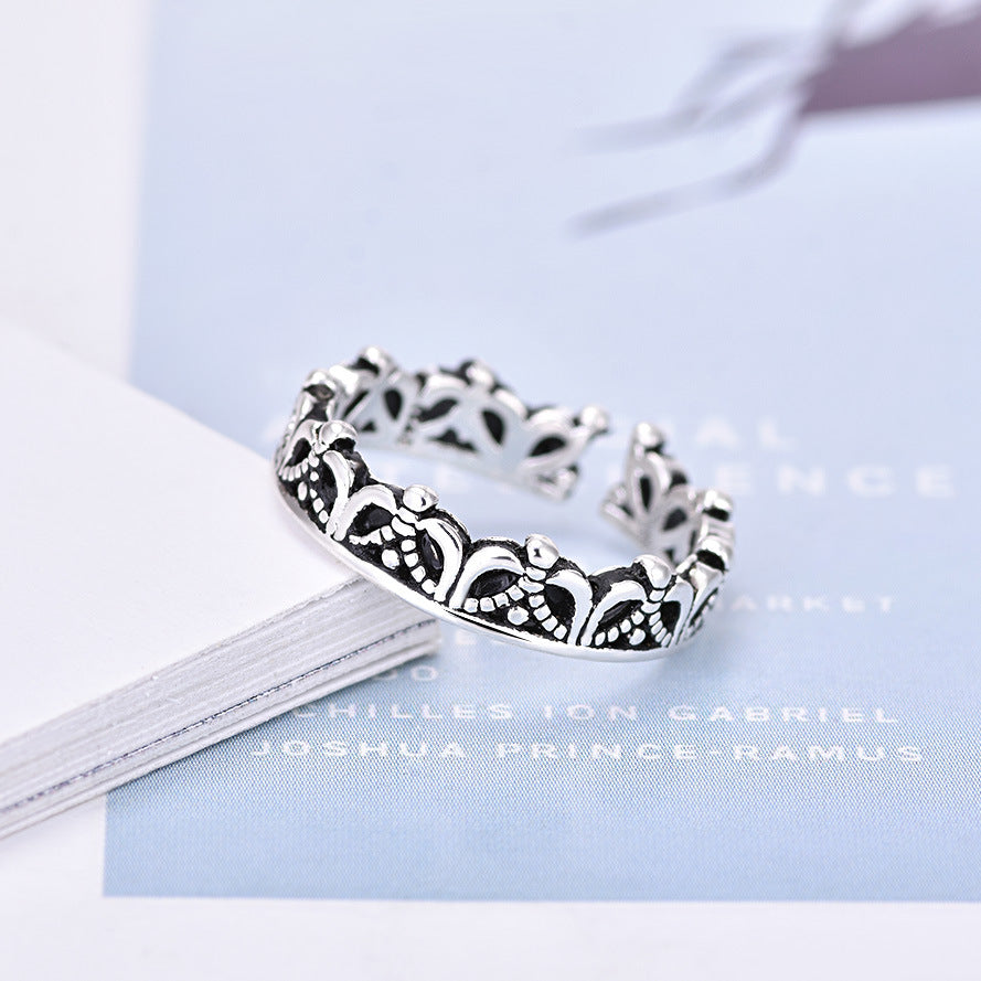 Damen Offener Ring mit kunstvollem Blumendesign aus hochwertigem Edelstahl Shop Nory