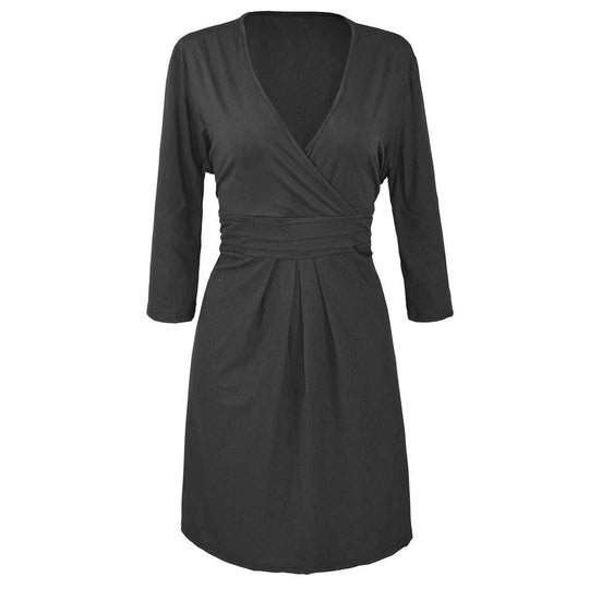Damen Wickelkleid mit V-Ausschnitt, taillierter Empire-Passe & 3/4-Ärmeln Shop Nory