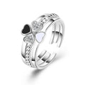 Damen Offener Ring mit kunstvollem Herzdesign und funkelnden Zirkonia Shop Nory
