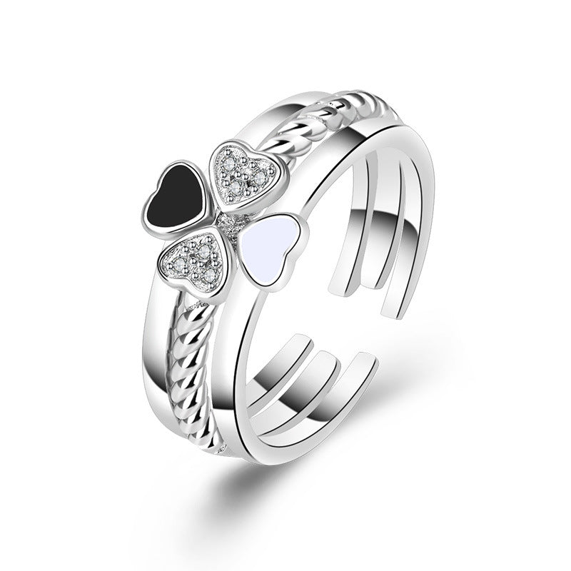 Damen Offener Ring mit kunstvollem Herzdesign und funkelnden Zirkonia Shop Nory