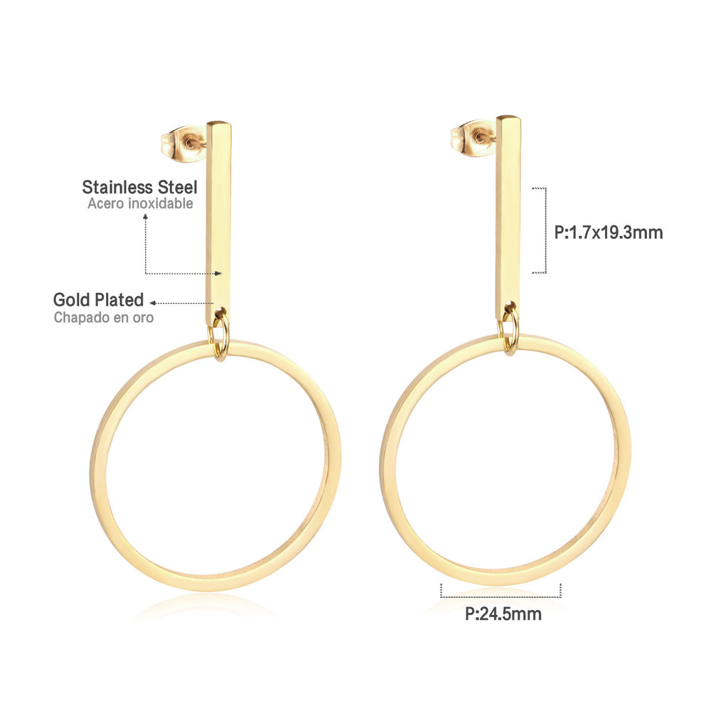 Damen Hängende Ohrringe aus hochwertigem Edelstahl mit eleganter ovaler Form Shop Nory