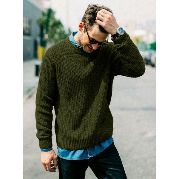 Herren Strickpullover mit Rundhalsausschnitt
