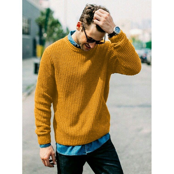 Herren Strickpullover mit Rundhalsausschnitt