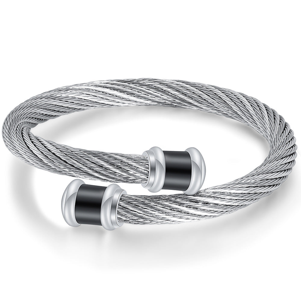 Damen Edelstahlarmband mit modernem Drahtdesign und stilvollen Akzenten Shop Nory