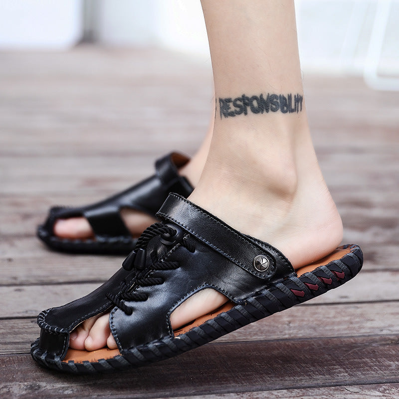 Herren Leder-Sandalen mit robustem Schnellschnürsystem