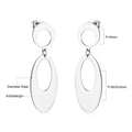 Damen Hängende Ohrringe aus hochwertigem Edelstahl mit eleganter ovaler Form Shop Nory
