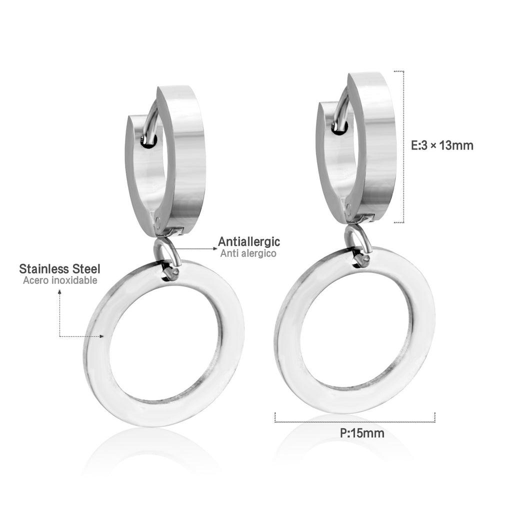 Damen Hängende Ohrstecker mit Herz-Anhänger aus hochwertigem Edelstahl Shop Nory