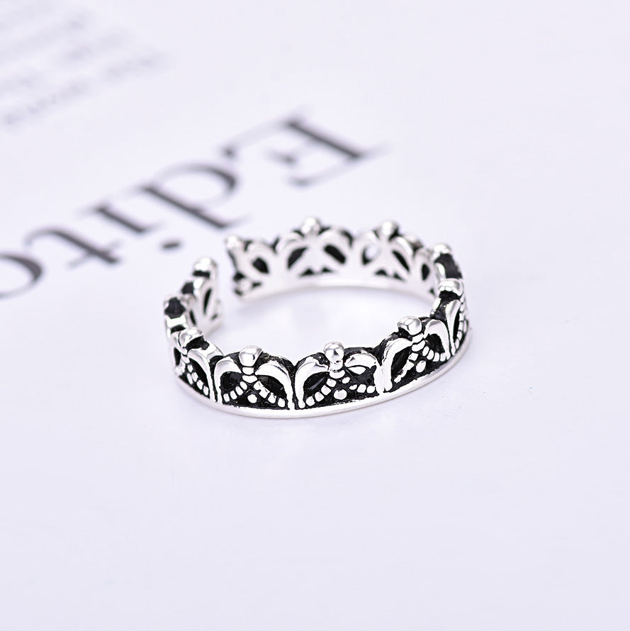 Damen Offener Ring mit kunstvollem Blumendesign aus hochwertigem Edelstahl Shop Nory