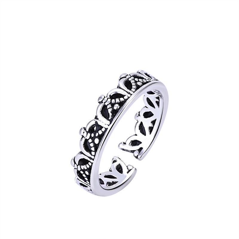 Damen Offener Ring mit kunstvollem Blumendesign aus hochwertigem Edelstahl Shop Nory