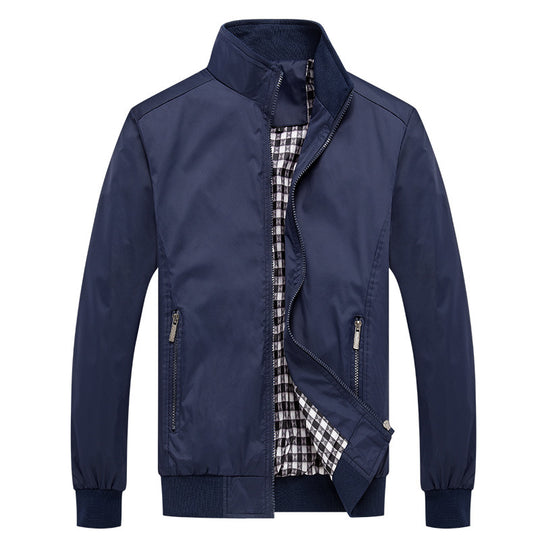 Herren Kurzblouson mit Stehkragen, Karo-Innenfutter und Rippenbündchen Shop Nory