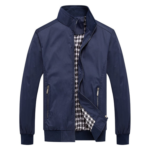 Herren Kurzblouson mit Stehkragen, Karo-Innenfutter und Rippenbündchen Shop Nory