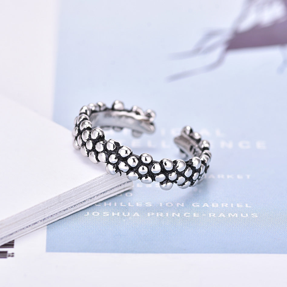 Damen Offenes Armreif aus hochwertigem Edelstahl mit kunstvollem Perlendesign Shop Nory