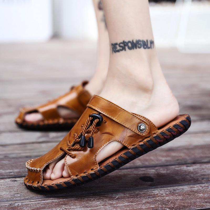 Herren Leder-Sandalen mit robustem Schnellschnürsystem
