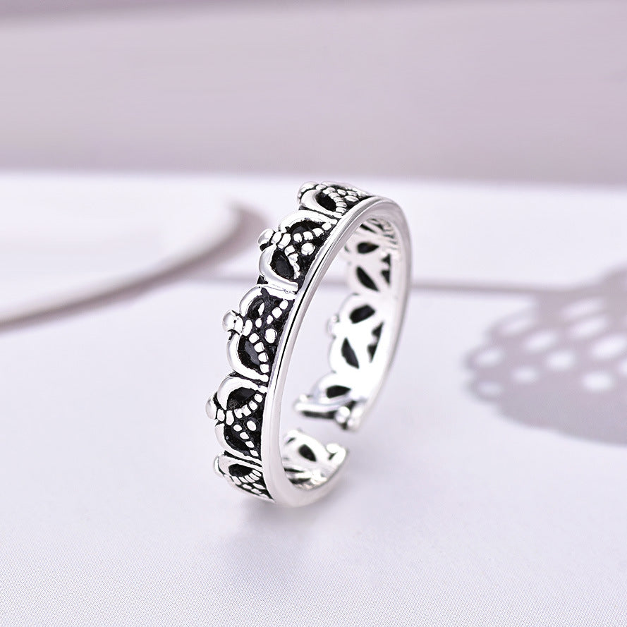 Damen Offener Ring mit kunstvollem Blumendesign aus hochwertigem Edelstahl Shop Nory