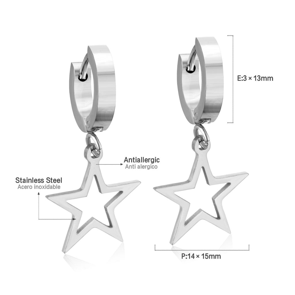 Damen Hängende Ohrstecker mit Herz-Anhänger aus hochwertigem Edelstahl Shop Nory