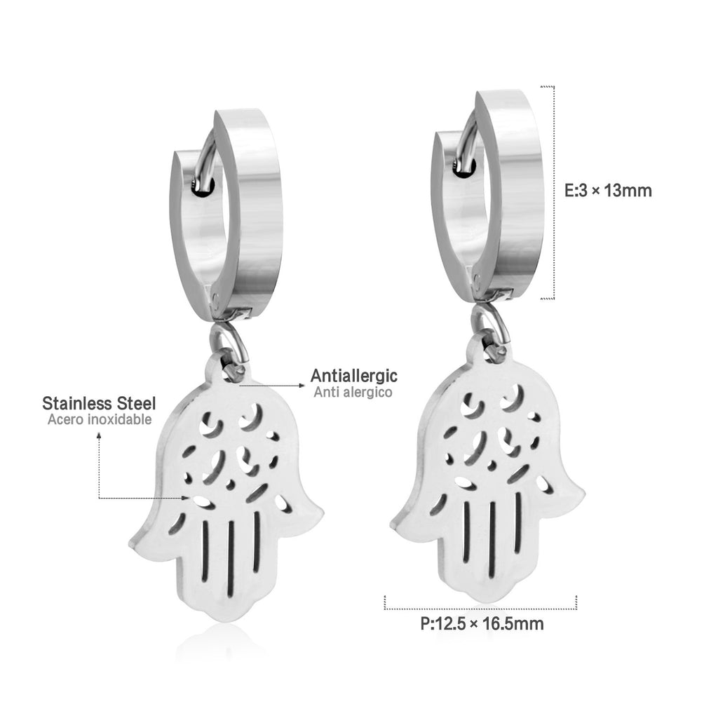 Damen Hängende Ohrstecker mit Herz-Anhänger aus hochwertigem Edelstahl Shop Nory
