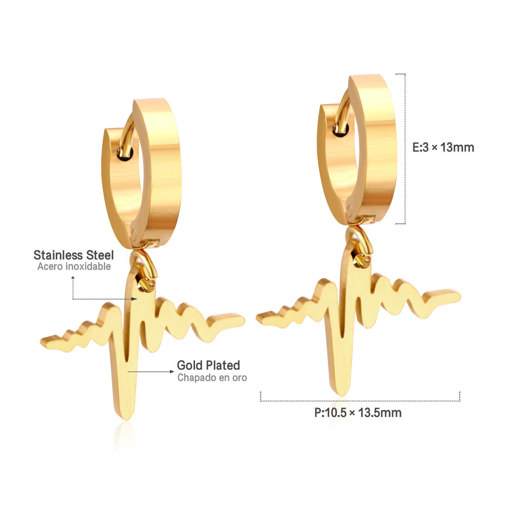 Damen Hängende Ohrstecker mit Herz-Anhänger aus hochwertigem Edelstahl Shop Nory