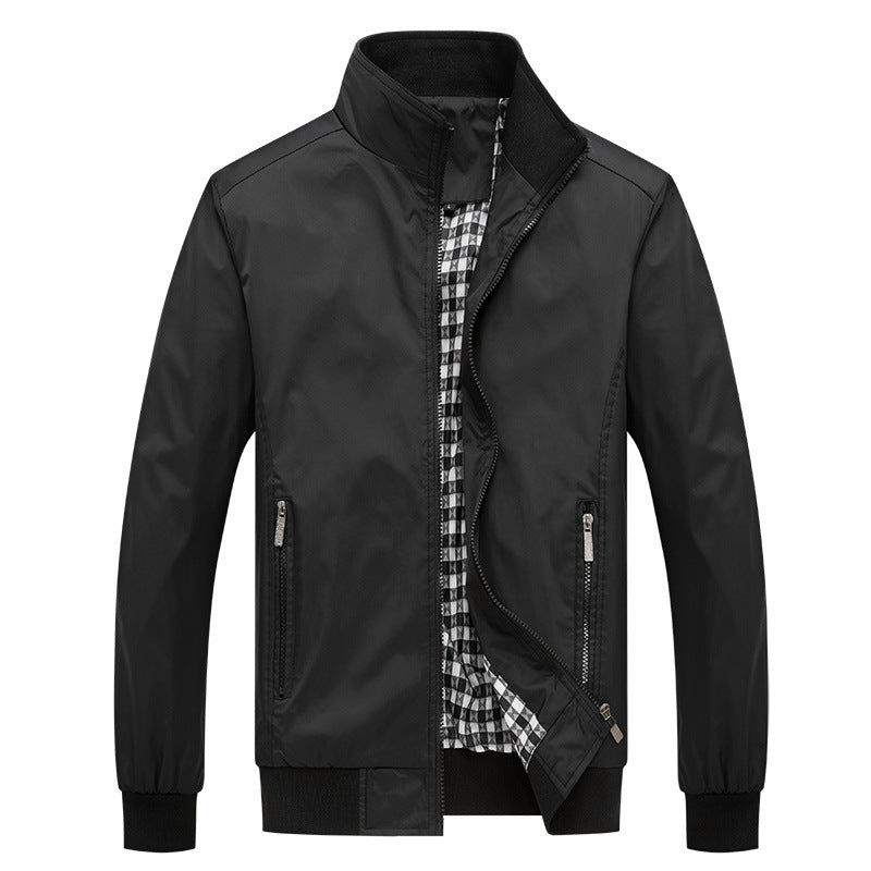 Herren Kurzblouson mit Stehkragen, Karo-Innenfutter und Rippenbündchen Shop Nory