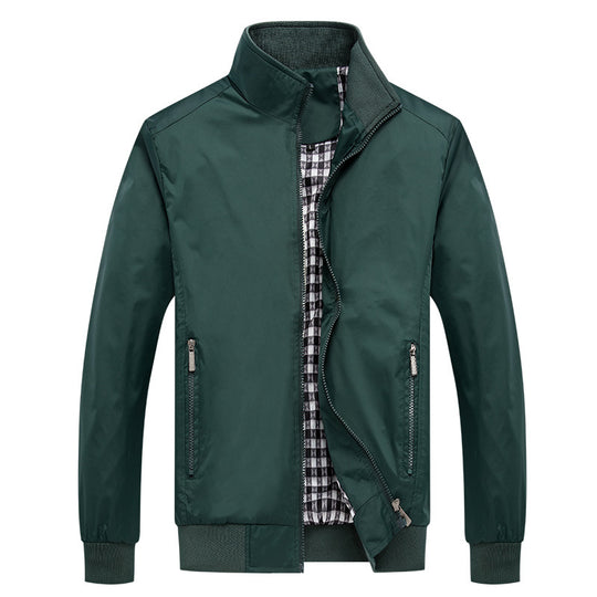 Herren Kurzblouson mit Stehkragen, Karo-Innenfutter und Rippenbündchen Shop Nory