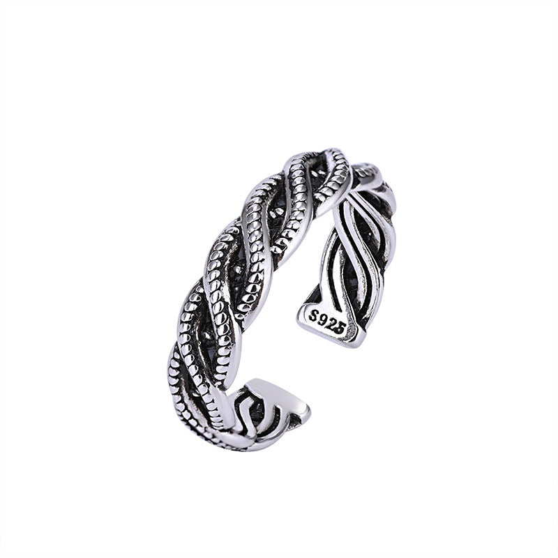 Damen Offener Ring mit kunstvollem Zopfdesign Shop Nory