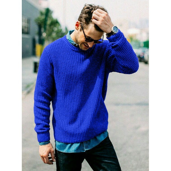 Herren Strickpullover mit Rundhalsausschnitt