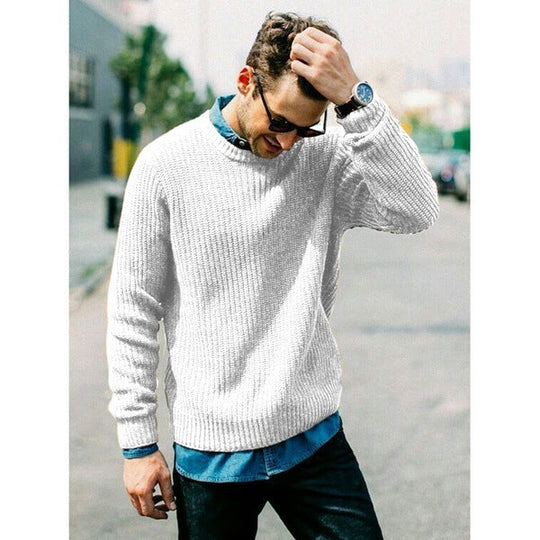 Herren Strickpullover mit Rundhalsausschnitt