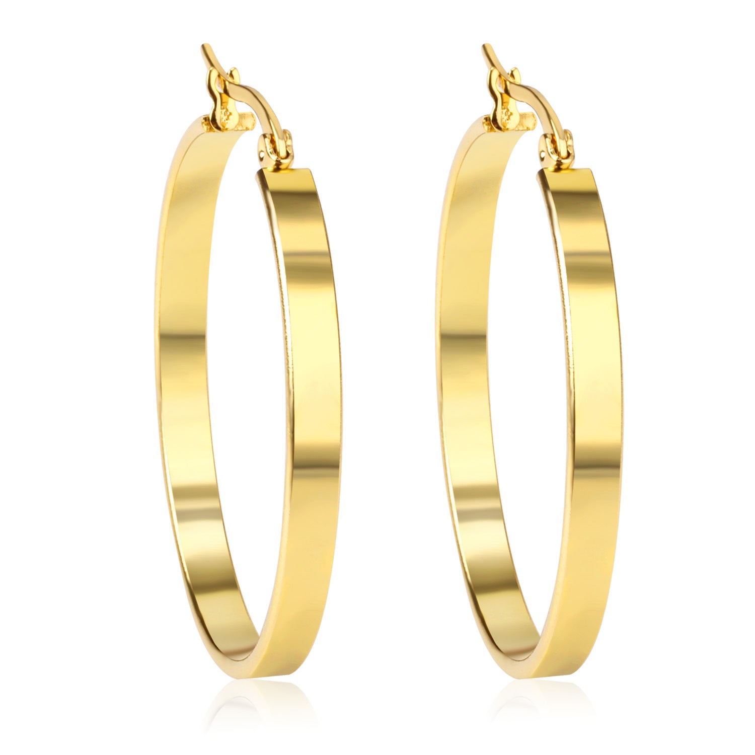 Damen hochwertige Creolen aus Edelstahl mit goldplattierter Oberfläche Shop Nory