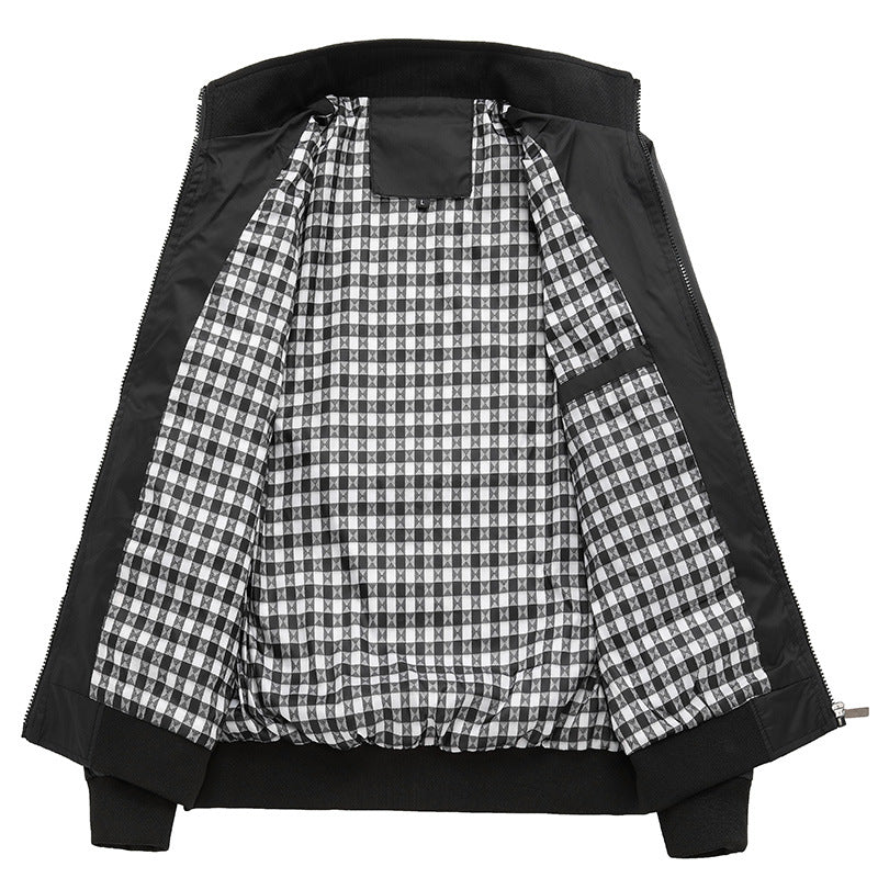 Herren Kurzblouson mit Stehkragen, Karo-Innenfutter und Rippenbündchen Shop Nory