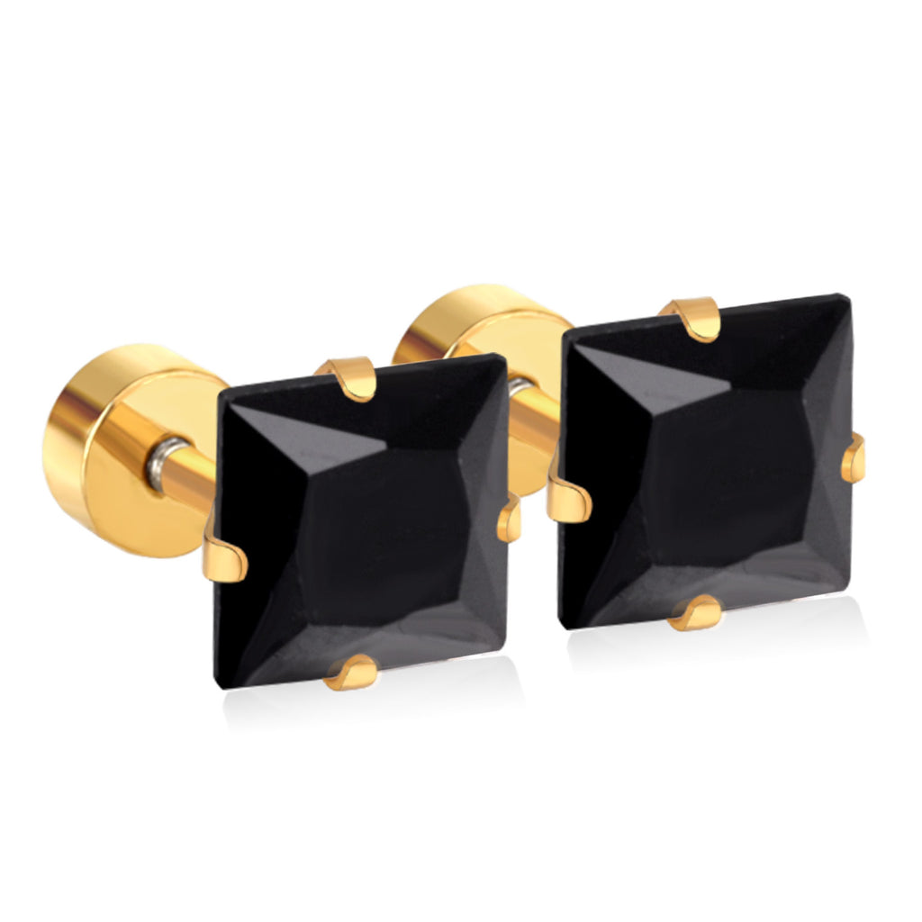 Damen Edelstahl Ohrstecker mit quadratischen Zirkonia Shop Nory