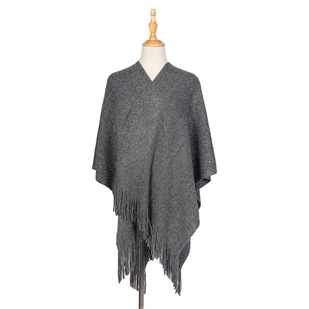 Damen Oversize-Strickruana mit Glitzerfaden und Fransen Shop Nory