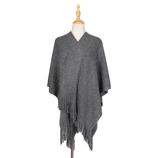 Damen Oversize-Strickruana mit Glitzerfaden und Fransen Shop Nory
