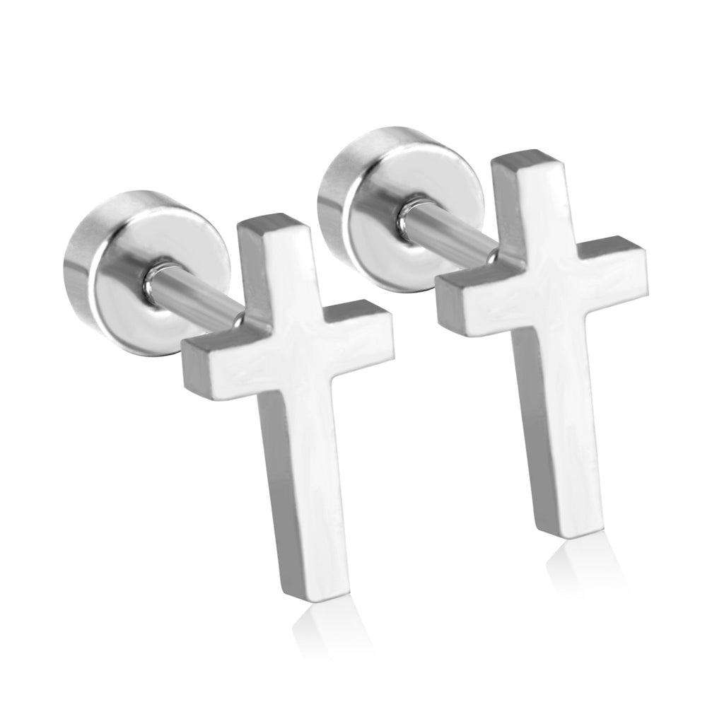 Damen Edelstahl Ohrstecker mit kreuzförmigem Design Shop Nory