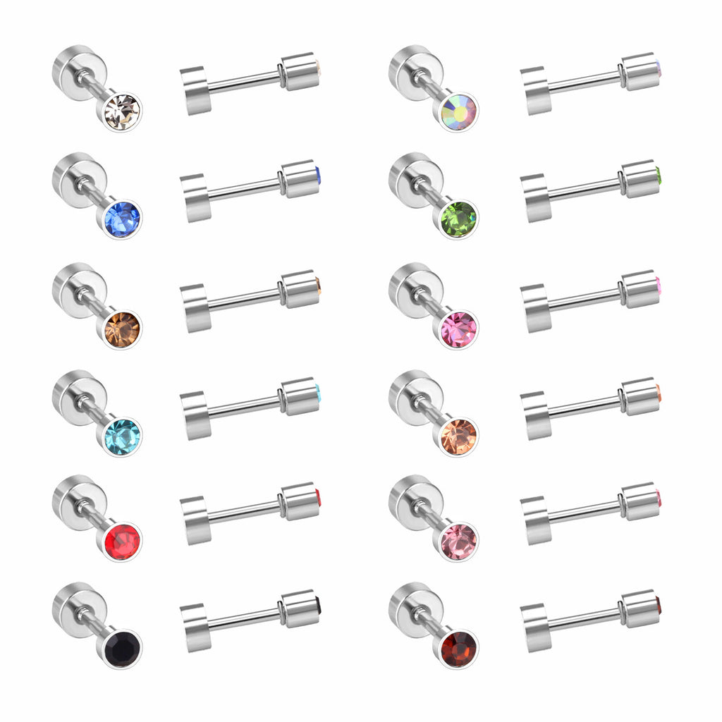 Damen Piercing mit bunten Zirkonia Shop Nory