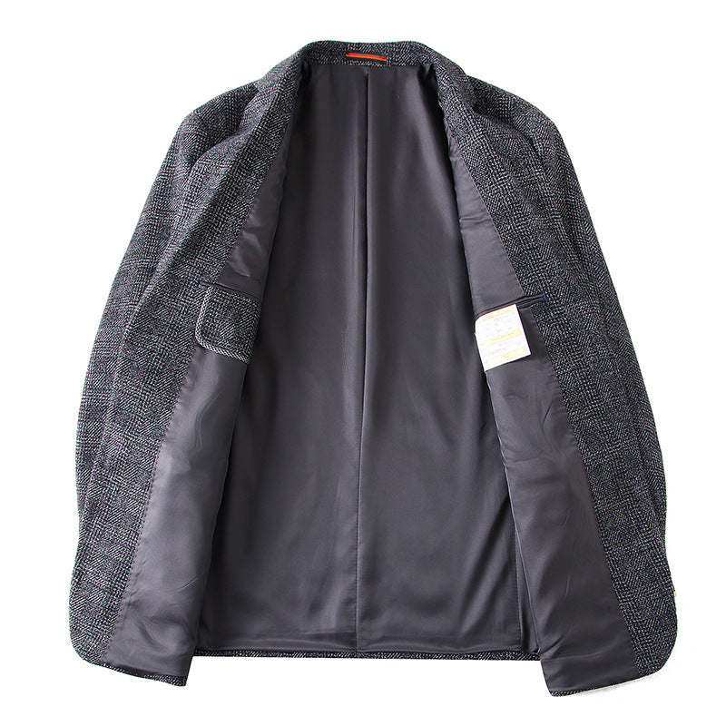 Herren Wollmischstoff Slim-Fit Sakko mit Glencheck-Muster und gesteppter Innenfütterung Shop Nory
