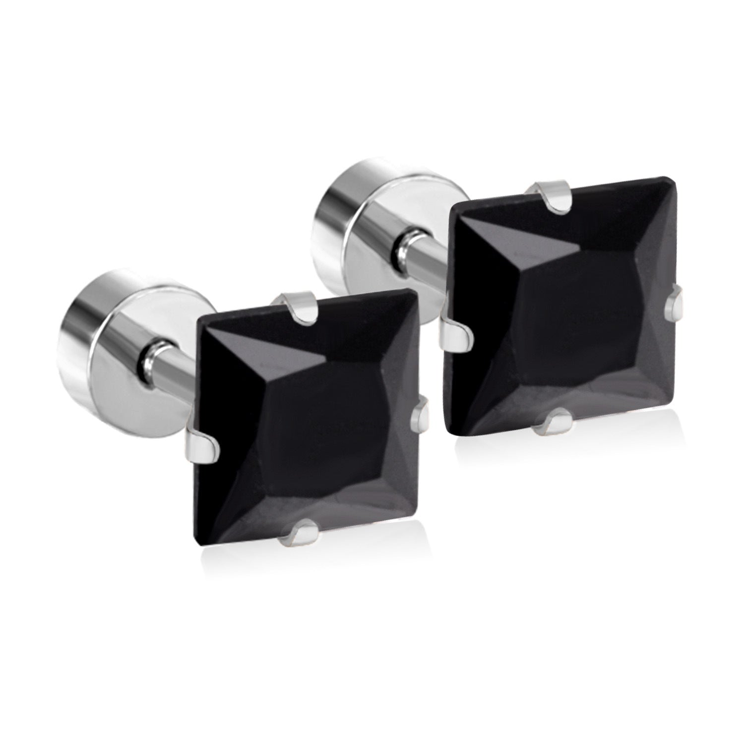 Damen Edelstahl Ohrstecker mit quadratischen Zirkonia Shop Nory
