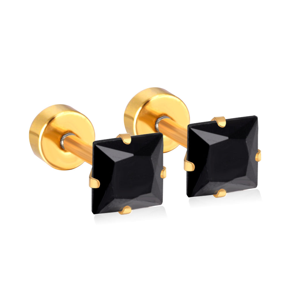 Damen Edelstahl Ohrstecker mit quadratischen Zirkonia Shop Nory