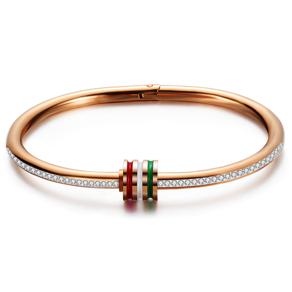 Damen Armreif mit funkelnden Zirkonia und bunten Akzenten Shop Nory