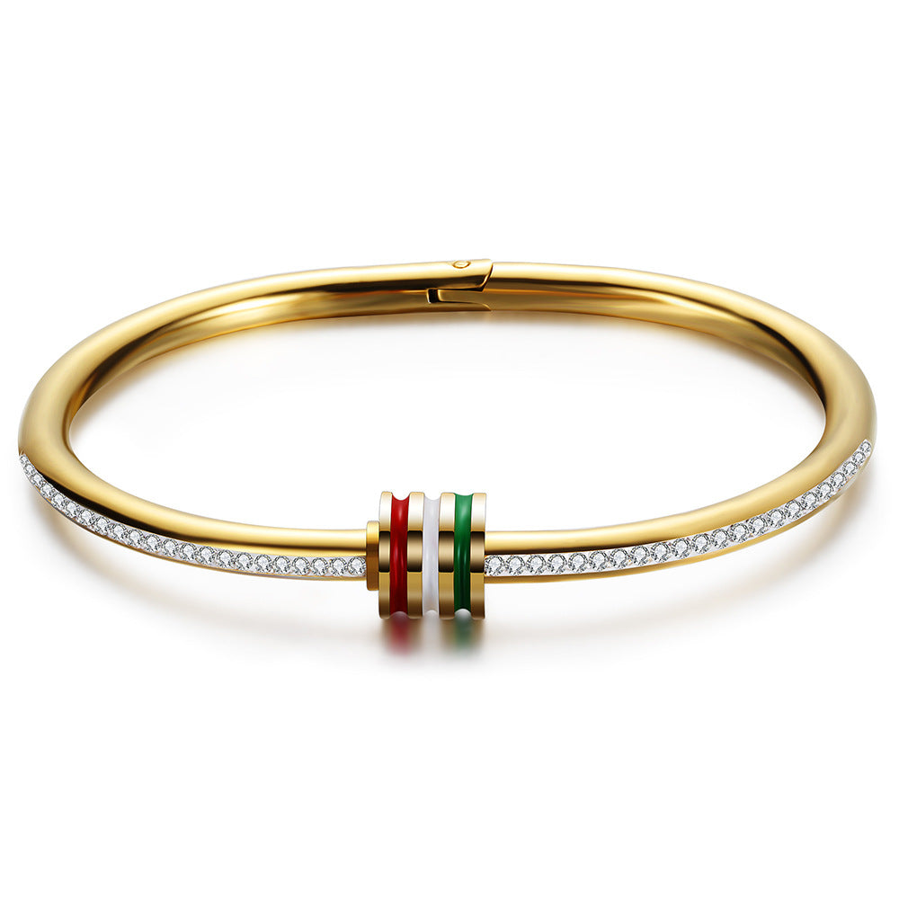 Damen Armreif mit funkelnden Zirkonia und bunten Akzenten Shop Nory