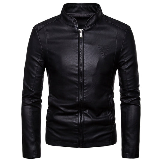 Herren taillierter Kunstleder‑Flightblouson mit Stehkragen, Ziernähten und verdecktem Reißverschluss Shop Nory