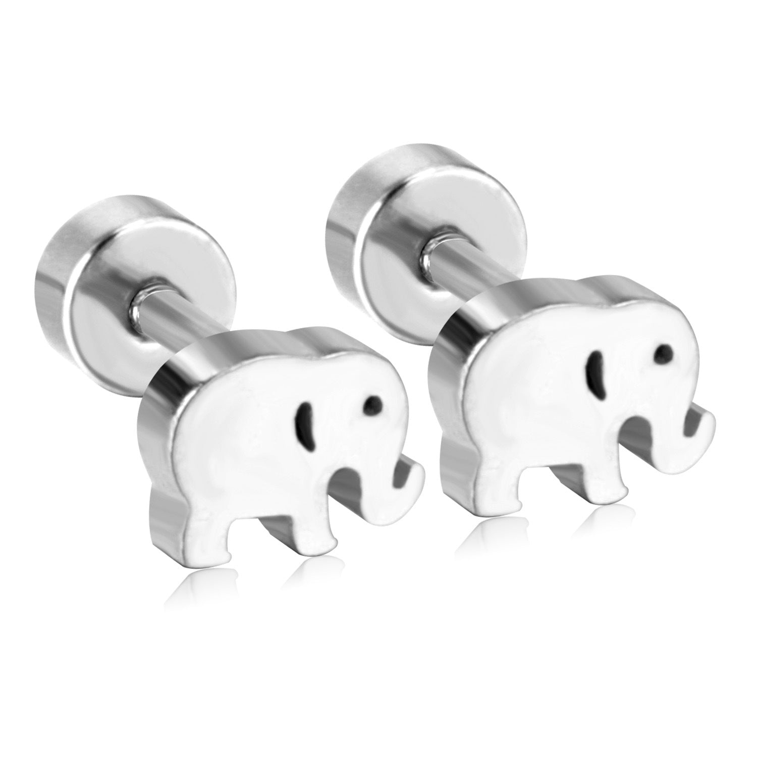 Damen Edelstahl Ohrstecker im Elefanten-Design Shop Nory